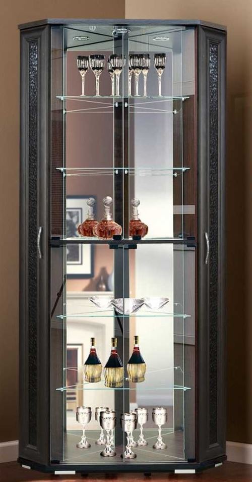 Фото Витрина-2 шкаф мцн угловой мдф матовый от производителя Марибель в Армянске по цене 34 020 ₽