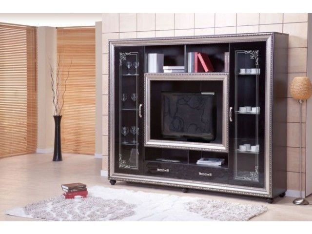Фото Гостинная Элизабет ТВ-витрина (2302х506хh1934) от производителя  в Армянске по цене 44 120 ₽