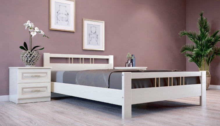 Фото Кровать двуспальная Вероника-3 (СМ 140х200) без основания с универсальными царгами от производителя Браво-мебель в Армянске по цене 13 070 ₽