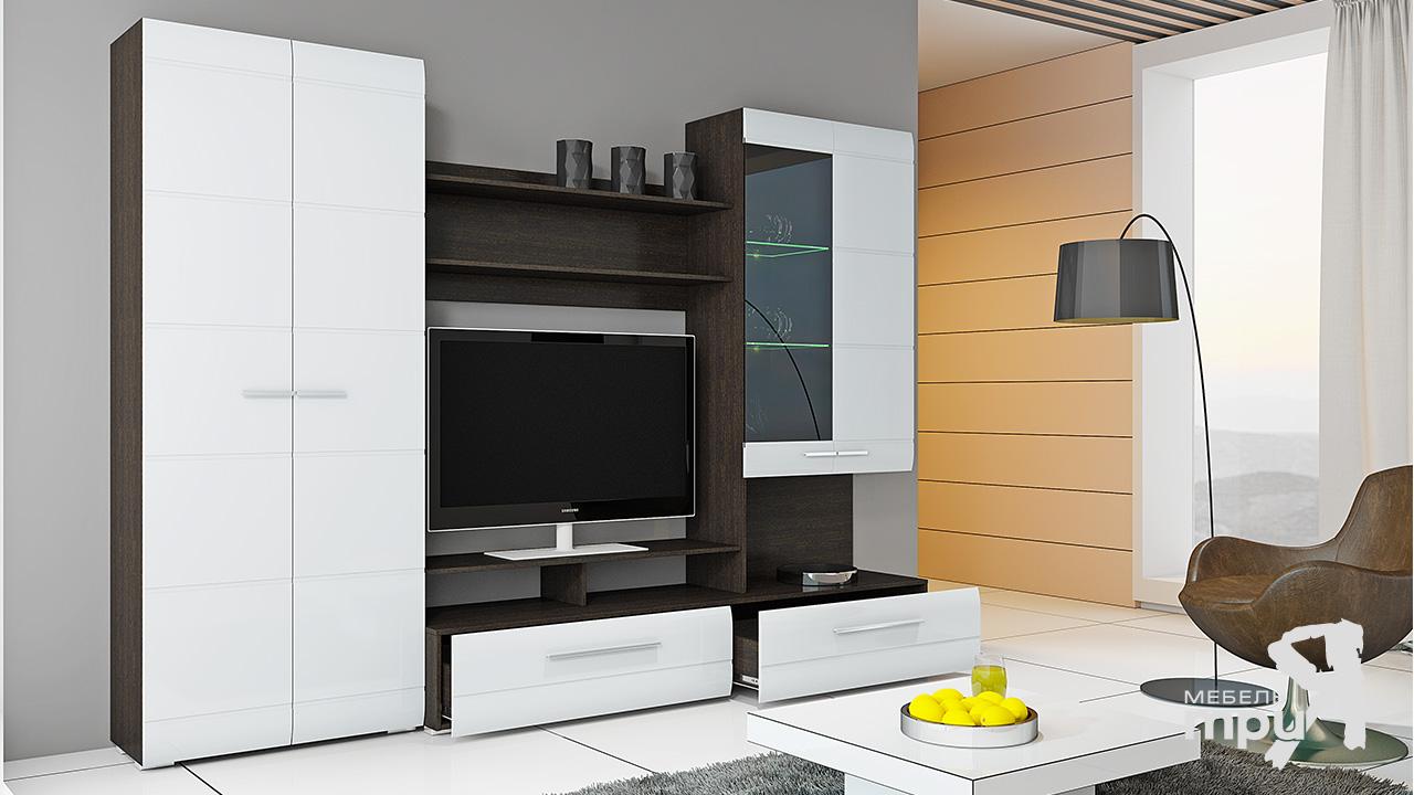 Фото Стенка Вега ТД-196.01 полки без перегородки от производителя ТриЯ в Армянске по цене 66 800 ₽