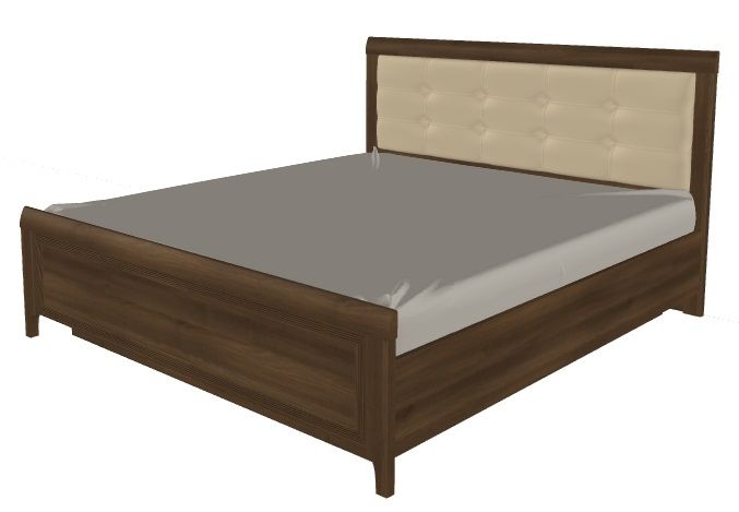 Кровать двуспальная Карина КР-1033 (СМ 160х200) с подъемным механизмом ( 160х200 , ЛДСП/МДФ , акация молдау , с подъемным мех. , с коробом , без матраса (Лером) )