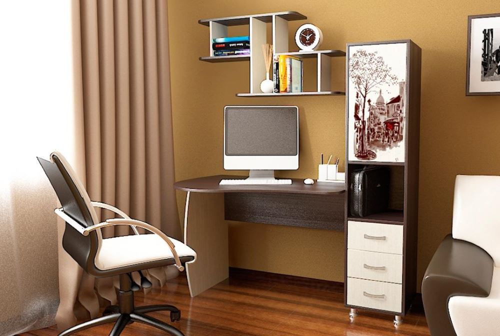 Фото Стол компьютерный Гимназист(М) (с полкой) от производителя ТриЯ в Армянске по цене 15&nbsp;510 ₽