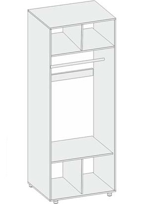 Фото Шкаф Аллегро вар.№4 (90) экокожа двухдверный от производителя Диал в Армянске по цене 11&nbsp;560 ₽