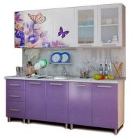 Кухня Люкс Ирис (2,0) (серый, фотопечать-фиолетовый глянец,(БТС)) в Армянске от производителя 