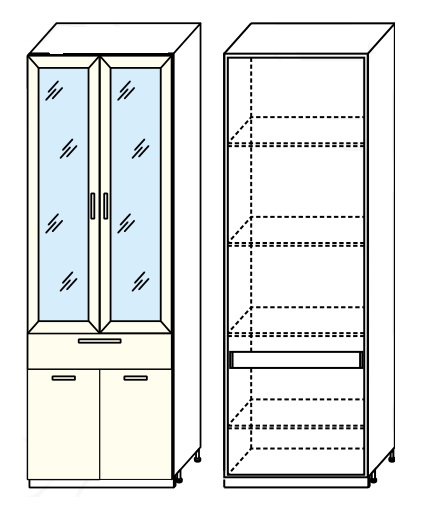 Фото Кухня Диана-4 (ЛДСП) шкаф 800 (ШП-2) от производителя Фант-мебель в Армянске по цене 11 530 ₽