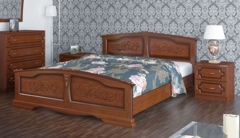 Фото Кровать двуспальная Елена (СМ 180х200) без основания с универсальными царгами от производителя Браво-мебель в Армянске по цене 28 660 ₽