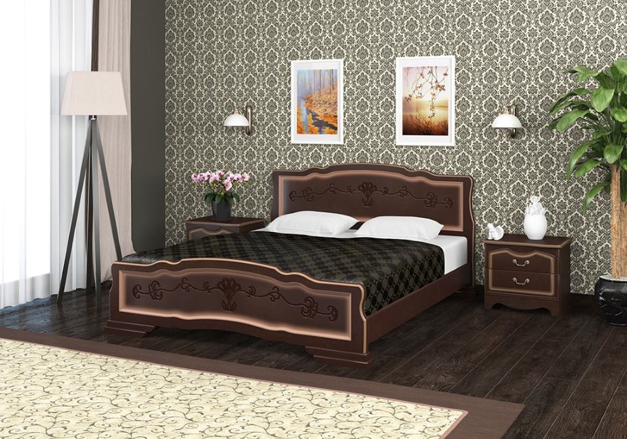 Фото Кровать двуспальная Карина-6 (СМ 160х200) без основания с универсальными царгами от производителя Браво-мебель в Армянске по цене 18 130 ₽