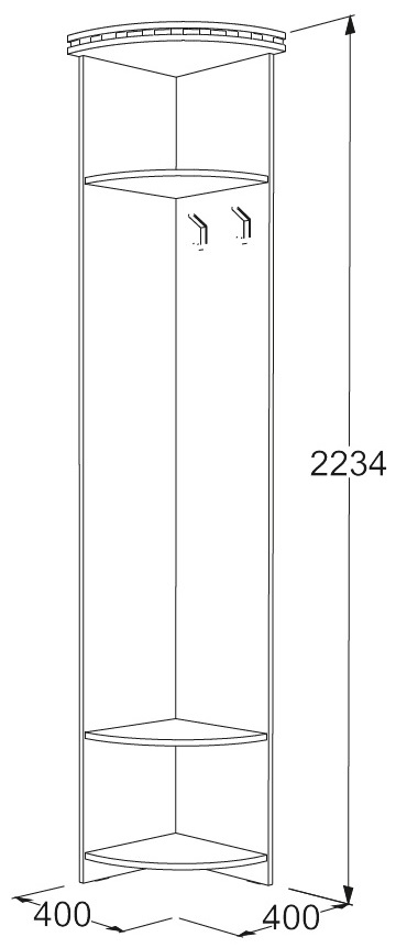 Фото Вешалка угловая Ольга-13 от производителя Фант-мебель в Армянске по цене 4 110 ₽