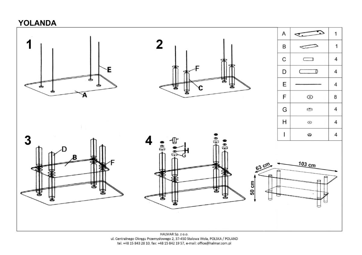 Фото Стол журнальный Halmar Yolanda от производителя Halmar  в Армянске по цене 9&nbsp;170 ₽