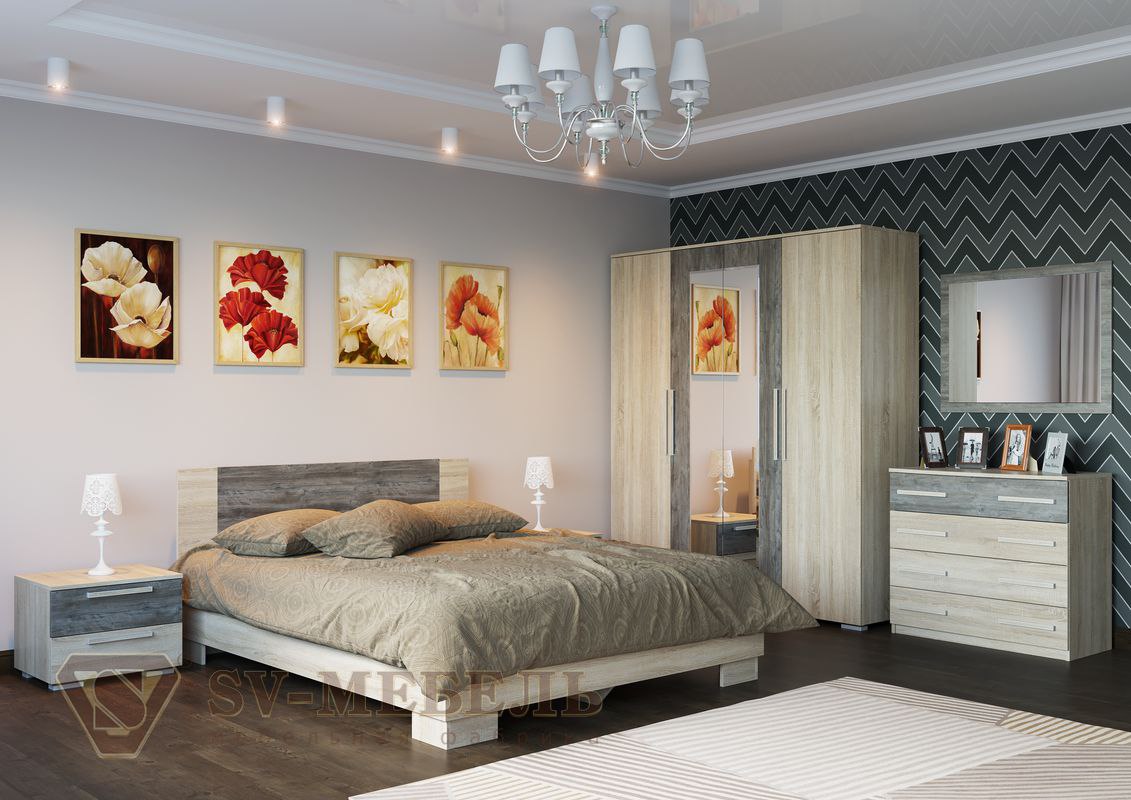 Фото Кровать двуспальная Лагуна-2 (СМ 160х200) комплектуется настилом от производителя SV-мебель в Армянске по цене 14 900 ₽