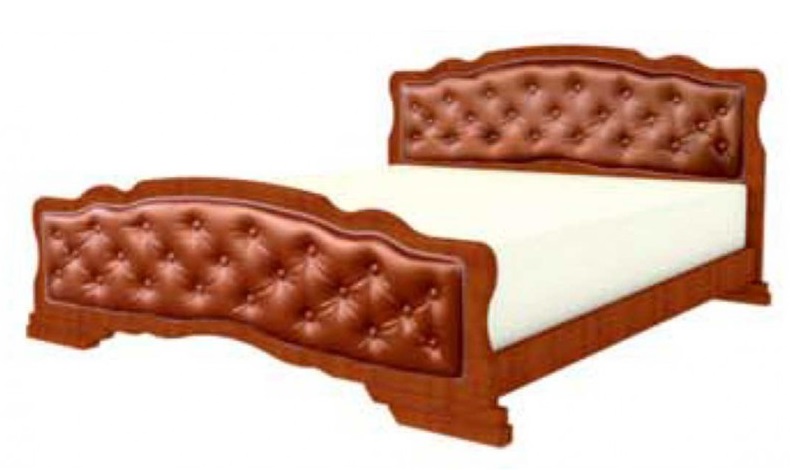 Фото Кровать двуспальная Карина-10 (СМ 160х200) с элементами экокожи, без основания с универсальными царг от производителя Браво-мебель в Армянске по цене 20 370 ₽