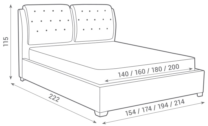 Фото Кровать двуспальная Sophia (СМ 200х200) с основанием от производителя Вега в Армянске по цене 50 070 ₽
