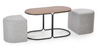 Фото stoly-zhurnalnye комплект halmar pampa (стол журнальный + 2 пуфа) производитель Halmar 