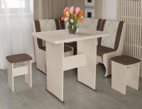 Кухонный уголок-комплект Челси мини (дуб белфорт, кожзам лен коричневый-лен бежевый (ТриЯ) ) в Армянске от производителя 