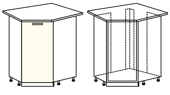 Фото Кухня Диана-4 (ЛДСП) шкаф-стол 860 (ШНУ-1) от производителя Фант-мебель в Армянске по цене 2 960 ₽