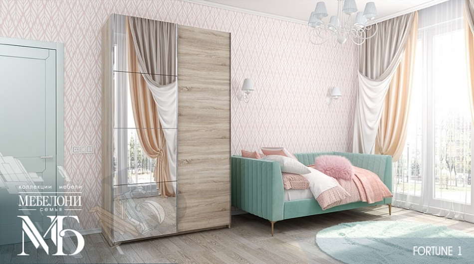 Фото Шкаф-купе Fortune-1 (1,8 - 2 двери) (400/600/800) от производителя Мебелони в Армянске по цене 59&nbsp;490 ₽