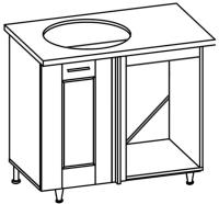 Кухня Селена К-78 стол-мойка угловая 1000 левая (текстиль, карпатская ель,(Глория (Ставрополь Мебель))) в Армянске от производителя 