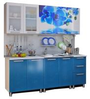 Кухня Люкс Лазурь (2,0) (серый, фотопечать-лазурное небо,(БТС)) в Армянске от производителя 