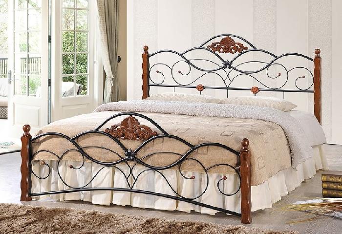 Кровать двуспальная Canzona (СМ 180х200) ( 180х200 , металл/дерево/металлические ламели , черный/красный дуб , без подъемного мех. , без ящиков , без матраса (Tetchair) ) Кровать двуспальная Canzona (СМ 180х200) ( 180х200 , металл/дерево/металлические ламели , черный/красный дуб , без подъемного мех. , без ящиков , без матраса (Tetchair) )