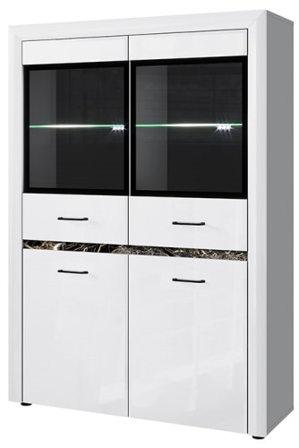 Фото Шкаф с витриной 2V2D ВайтБлек (WhitBlack) от производителя Анрэкс в Армянске по цене 33 870 ₽