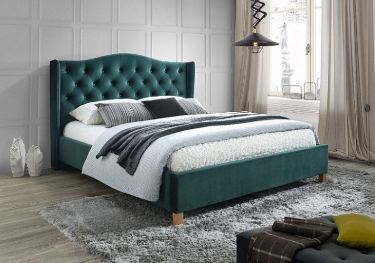 Фото Кровать двуспальная Signal Aspen velvet bluvel (СМ 180х200) c ортопедическим основанием в Армянске по цене 80 830 ₽ от производителя Signal, код товара  шт Фото Кровать двуспальная Signal Aspen velvet bluvel (СМ 180х200) c ортопедическим основанием от производителя Signal в Армянске по цене 80 830 ₽