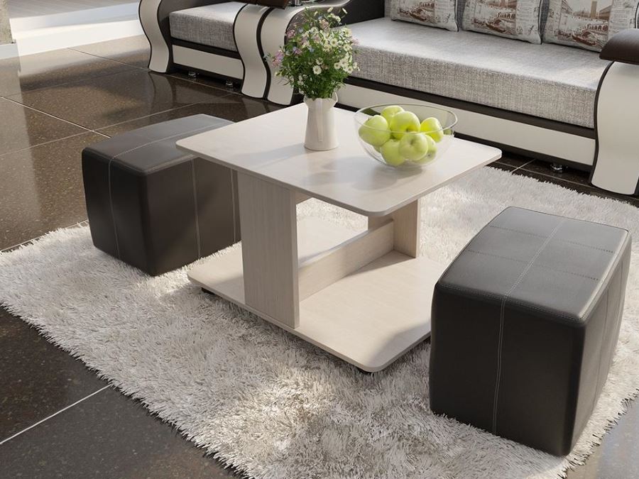 Фото Стол журнальный Капри с пуфиками от производителя ТриЯ в Армянске по цене 9&nbsp;160 ₽