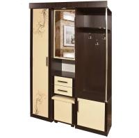 Прихожая набор-комплект Камелия-1 с пуфиком (1300х470хh2090) (левая) в интернет магазине Планета Комфорта prikhozhie-nabory-komplekty прихожая набор-комплект камелия-1 с пуфиком (1300х470хh2090) (левая) производитель Росток