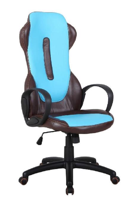 Кресло для руководителя Алиен (Alien)  (Материал обивки: кожзам, цвет обивки: коричневый-синий (Tetchair) )