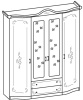 Фото Шкаф Сильвия (190) четырехдверный от производителя Ставрополь Мебель в Армянске по цене 32&nbsp;170 ₽